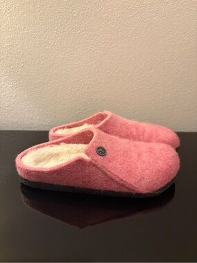Birkenstock Zermatt Kids Shearling Wool clog slipper - Pink Size 2-2.5
